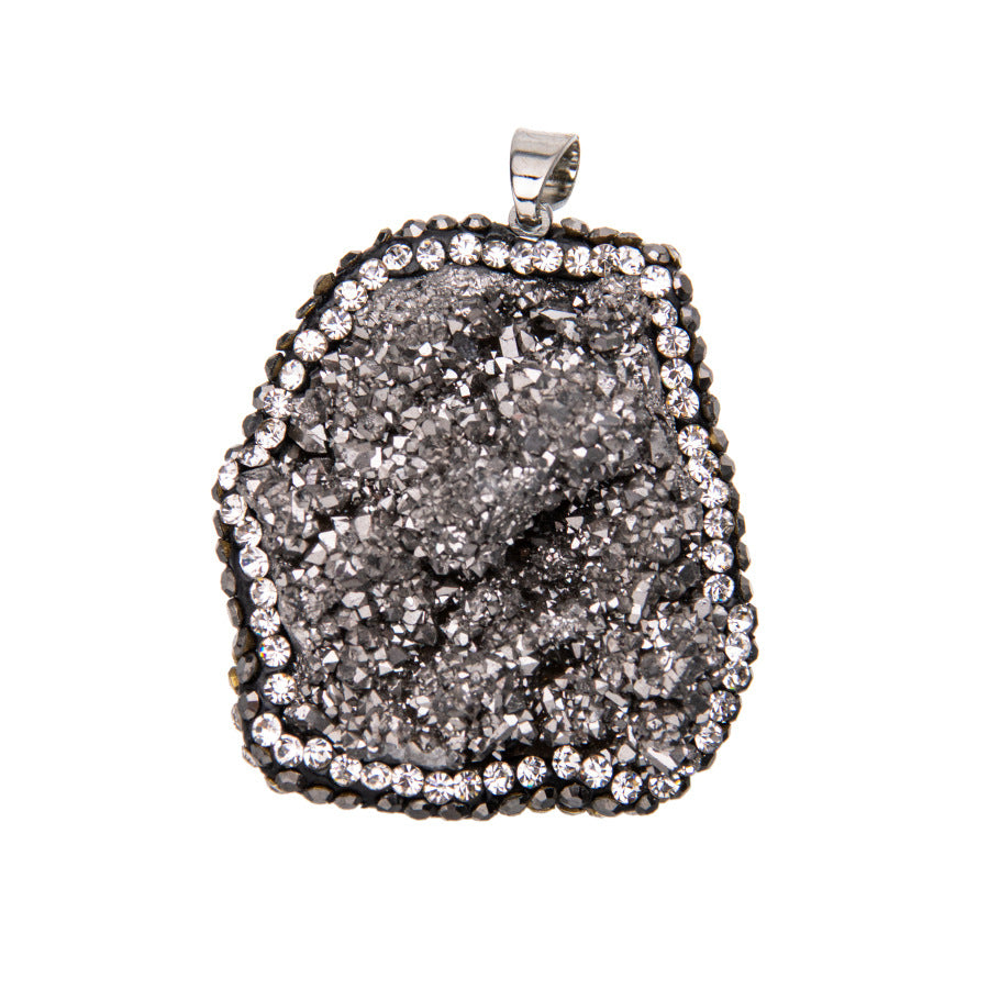 Crystal Cluster Diamond Bezel Pendant