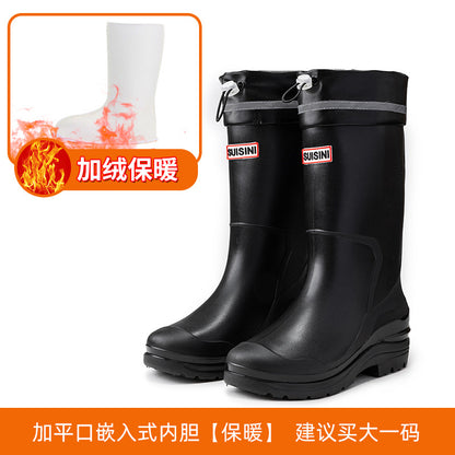 Tall tube waterproof rain shoes thick sole