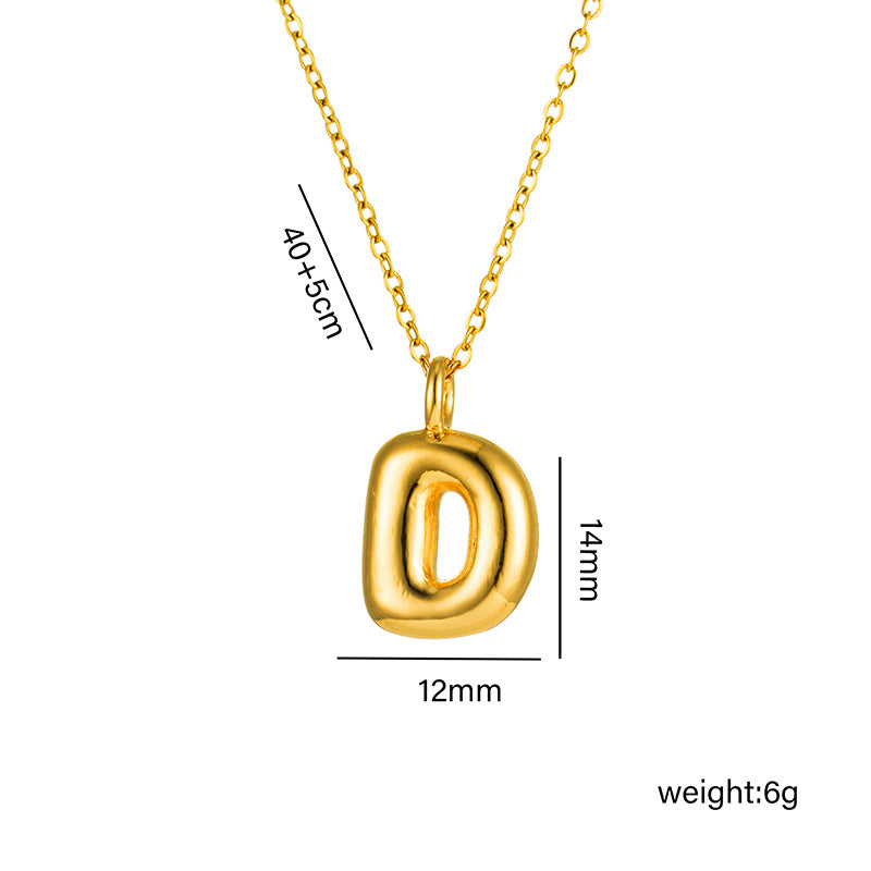 18K Gold Plated Initial Letter Pendant Necklace