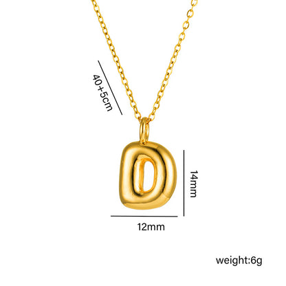 18K Gold Plated Initial Letter Pendant Necklace