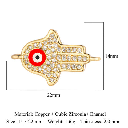 Double hole copper zircon jewelry bracelet connection accessories