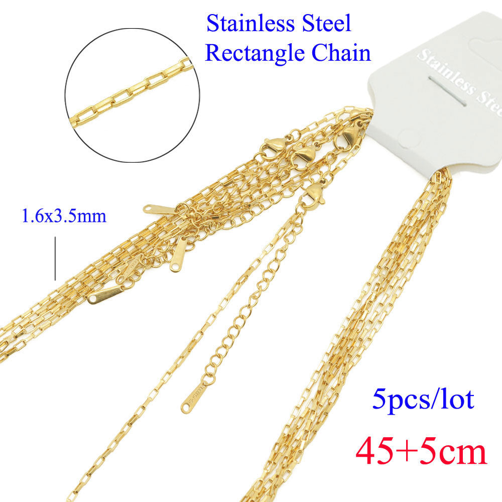 Stainless steel necklace O-chain flat cross DIY