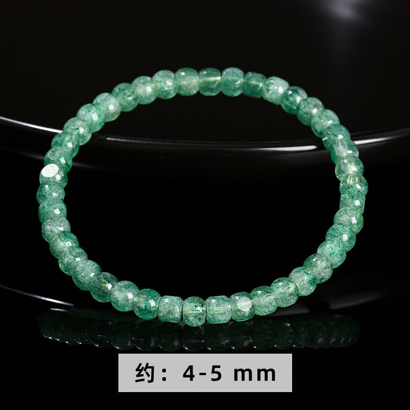 Natural Green Strawberry Crystal Sugar Cube Bracelet