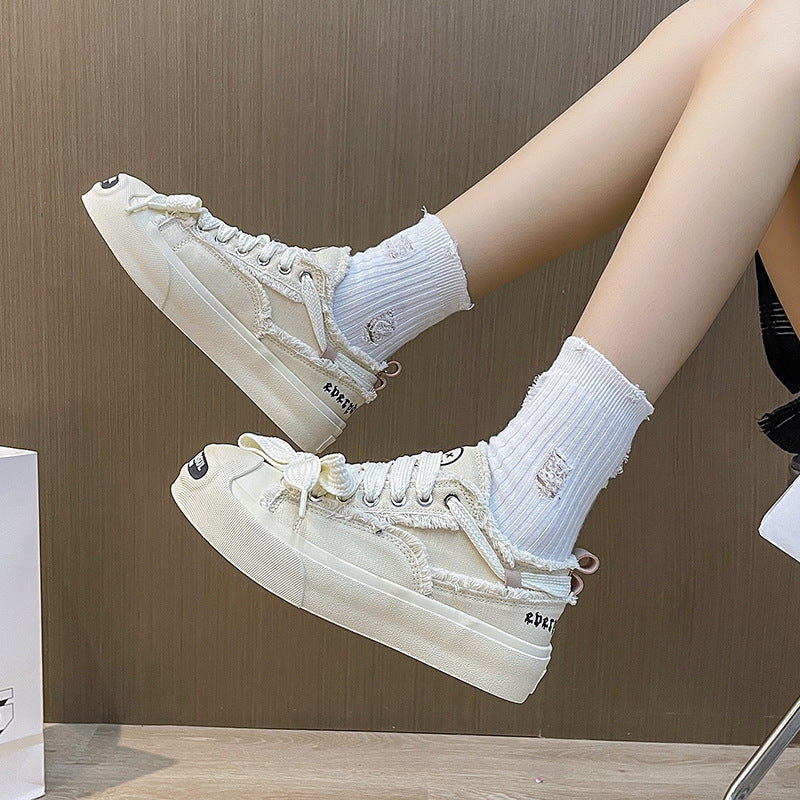 New style open smile trend casual canvas shoes