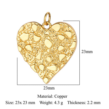 Peach heart key lock copper zircon pendant