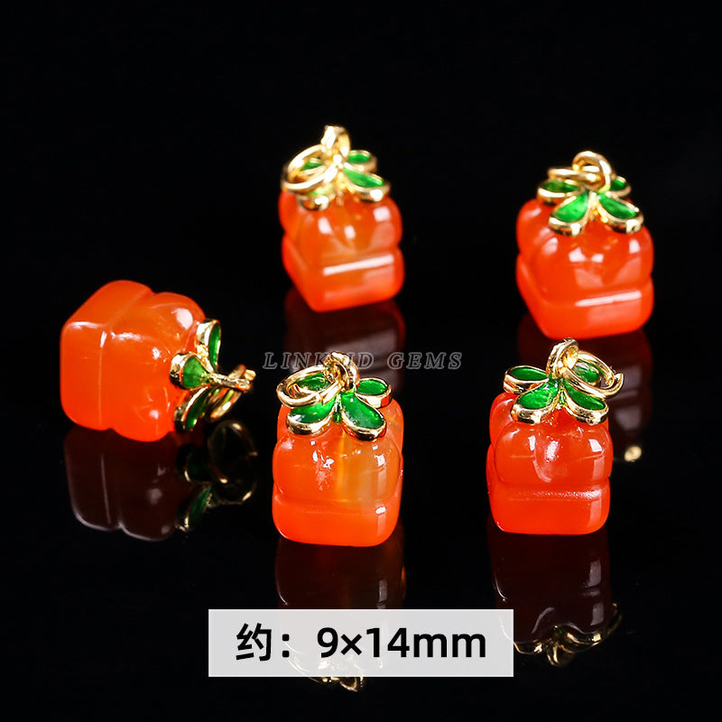 Scarlet Yanyuan agate safety buckle loose beads