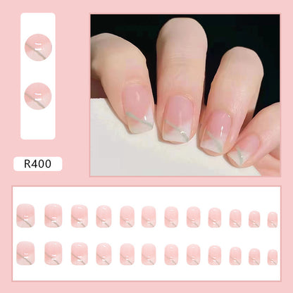 Wearable Square Short Simple Nail Stickers