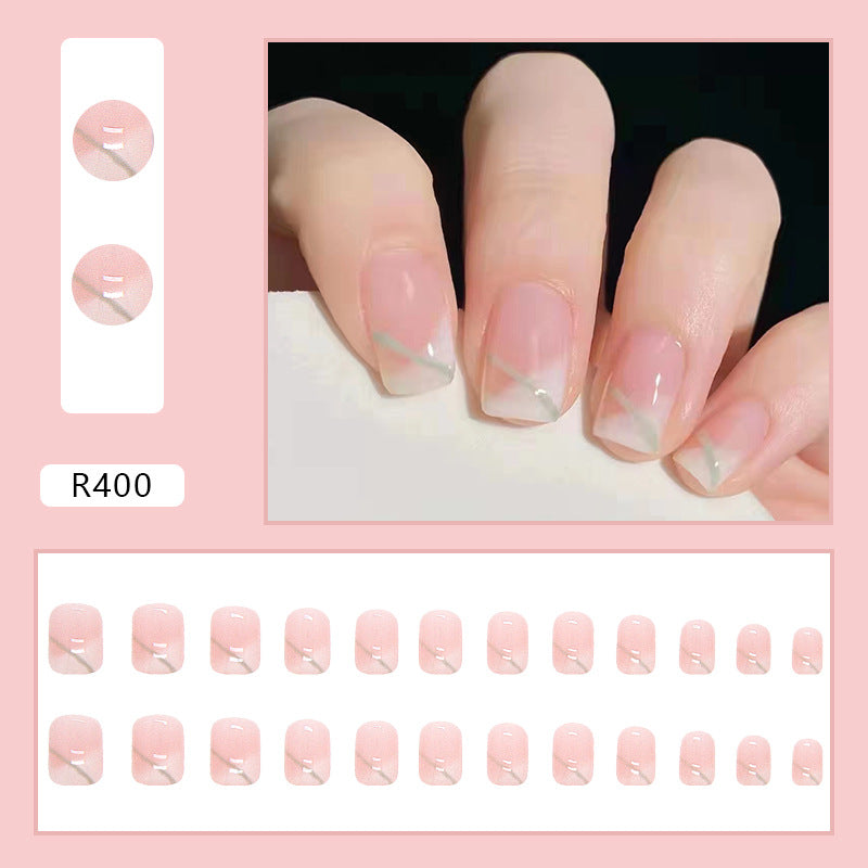 Wearable Square Short Simple Nail Stickers