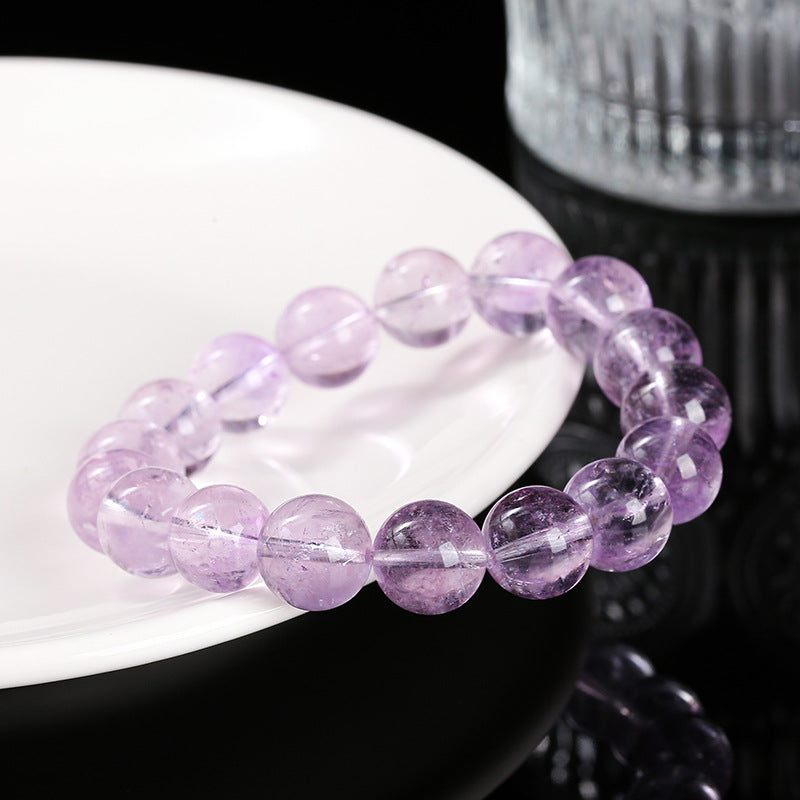 Pulsera de amatista lavanda que penetra el hielo natural 7A 