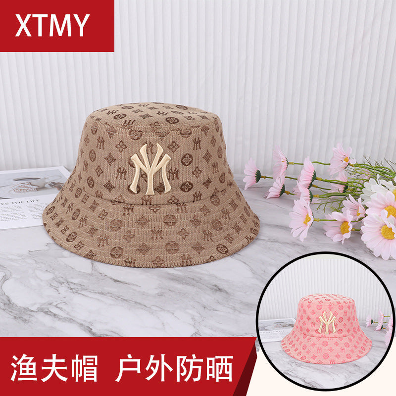 Wide Brim Letter Sun Protection Fisherman Hat