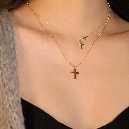 Layered Cross Necklace