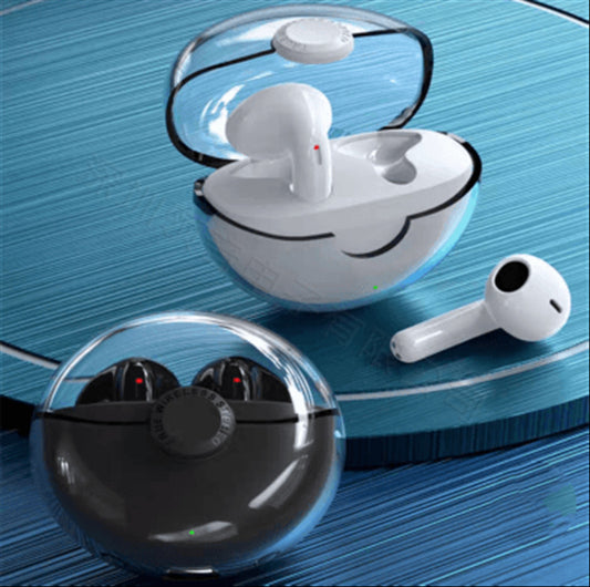 Classic Transparent Case Semi-In-Ear TWS Bluetooth Earbuds Stereo