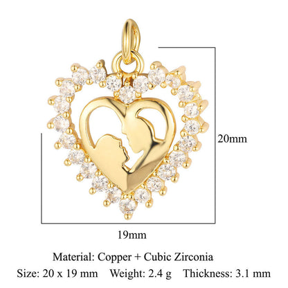 Heartbeat Eyes Mom Copper Zircon Pendant