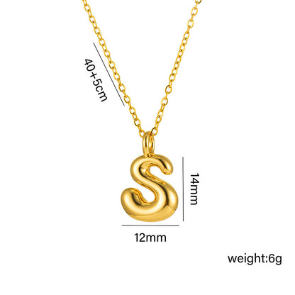 18K Gold Plated Initial Letter Pendant Necklace