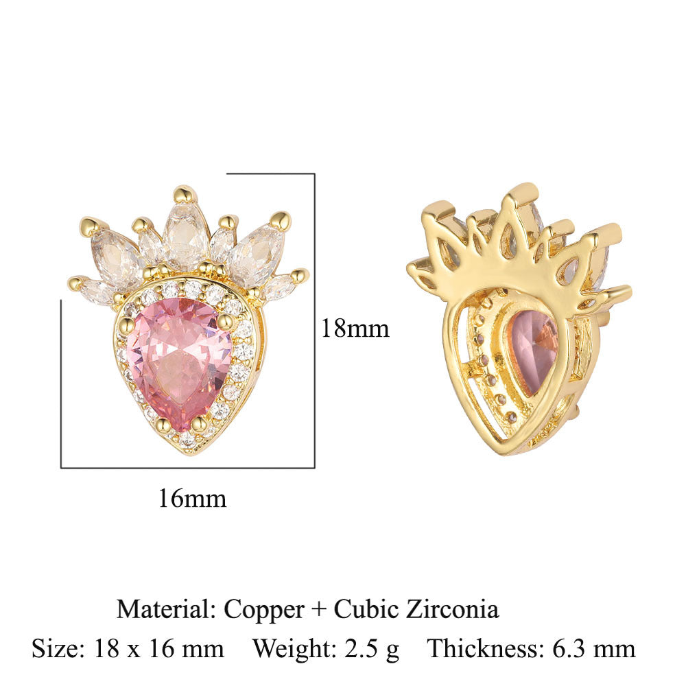 Zircon copper Color zirconium copper micro-inlaid necklace pendant