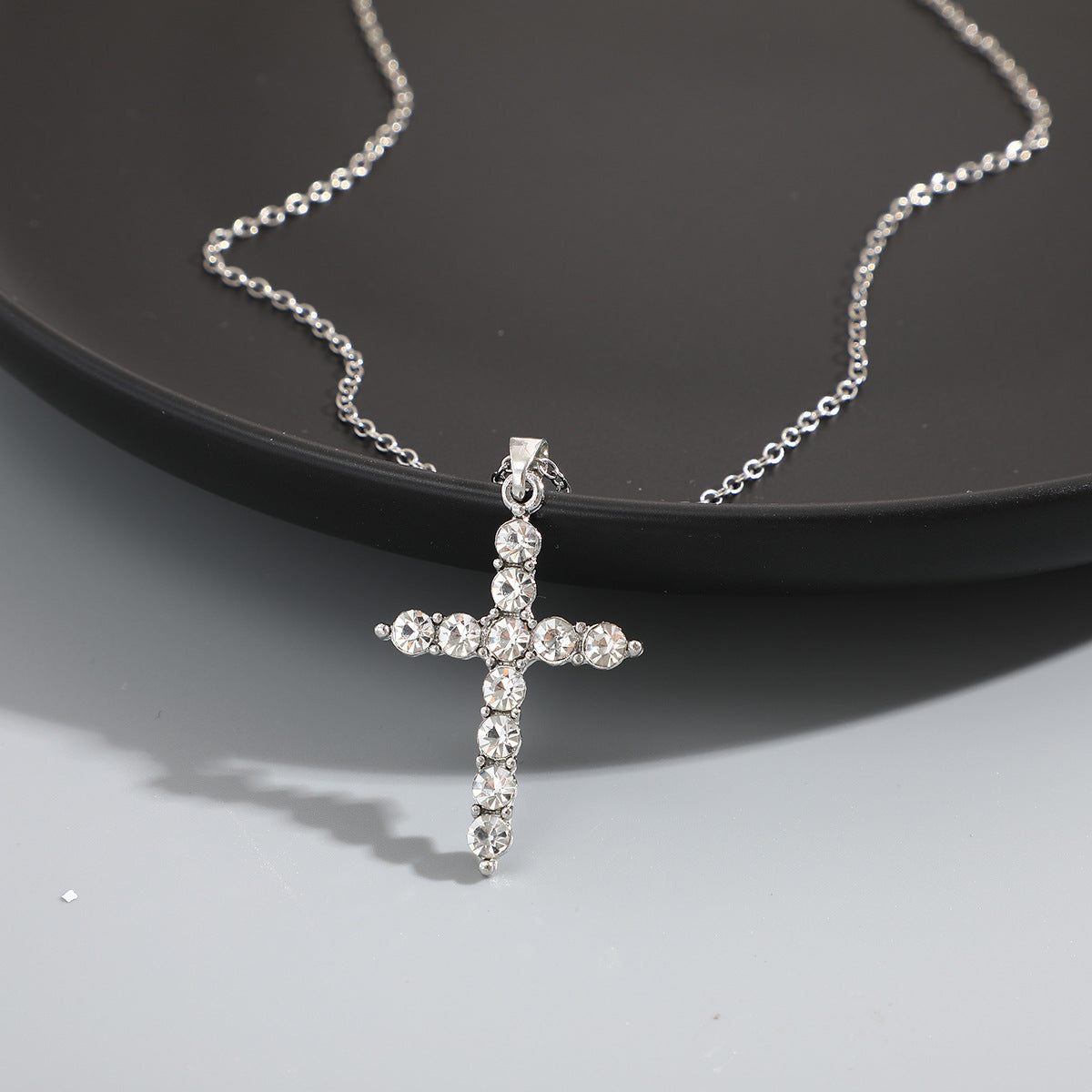 Hot selling full diamond cross pendant necklace