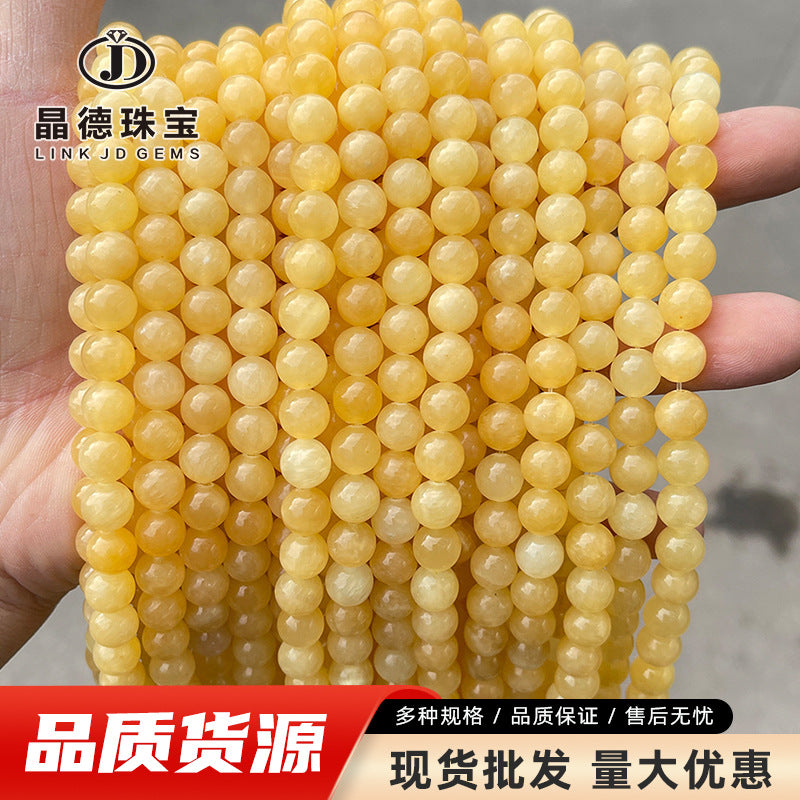 Grade A natural rice topaz round beads wholesale