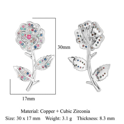 3 pcs/pack, rose copper zircon pendant DIY.