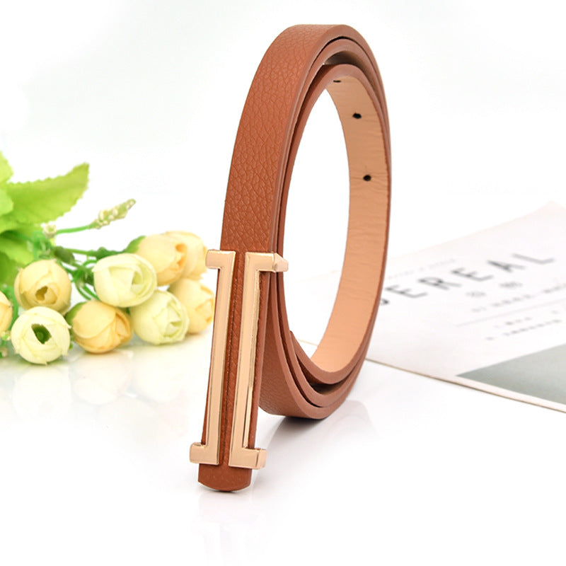 Belt female Korean version smooth buckle