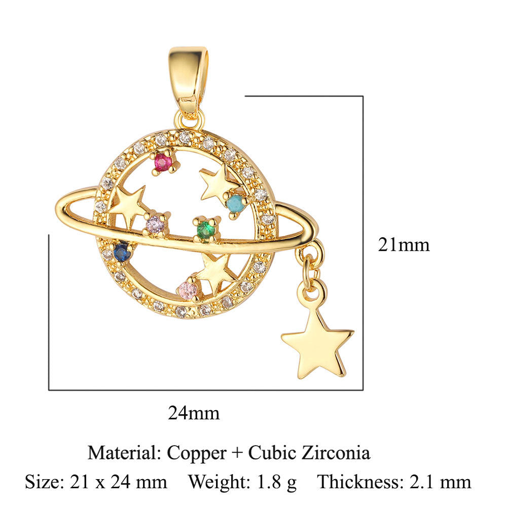 Sunflower Tree of Life Copper Zircon DIY Pendant