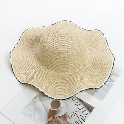 Sombrero para el sol DIY de ala grande en blanco para verano al por mayor 