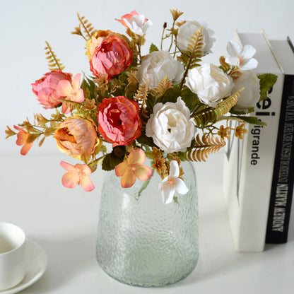 Artificial peony rose hydrangea small bouquet