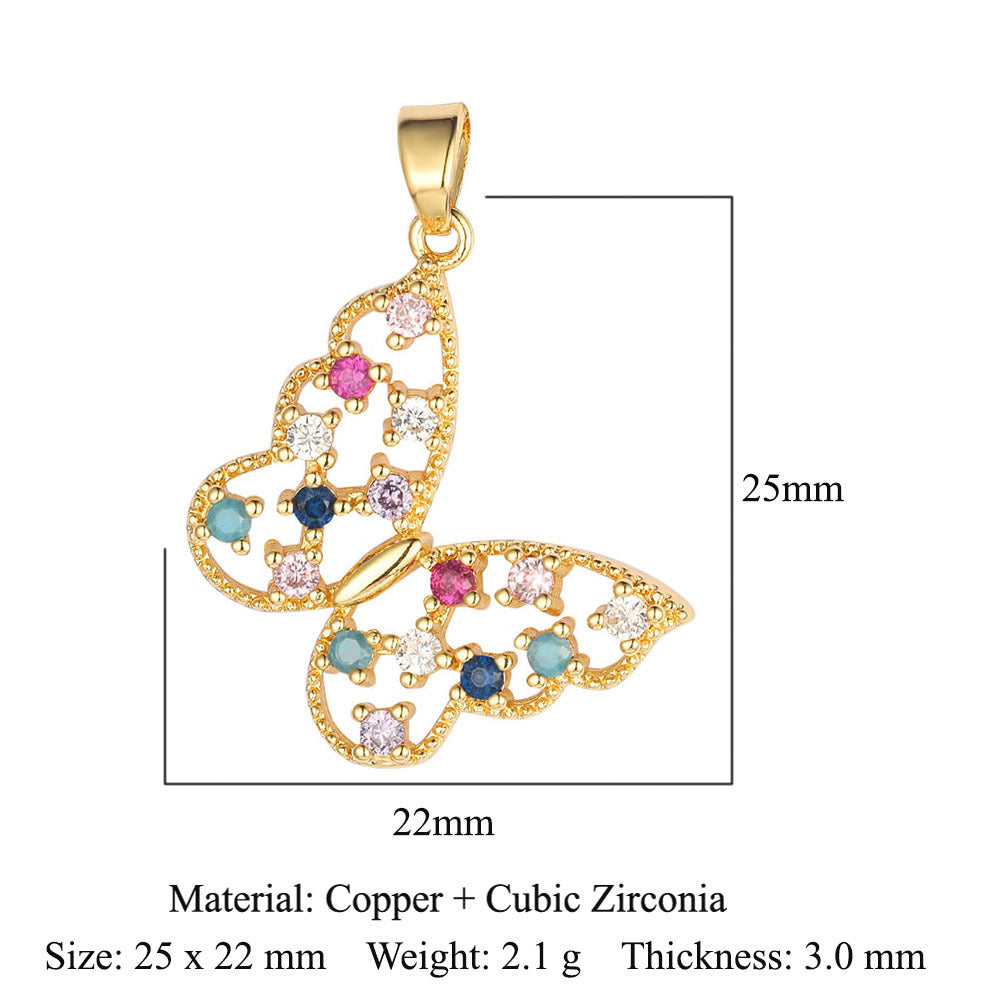 Unicorn love color zirconium copper micro-inlaid necklace pendant