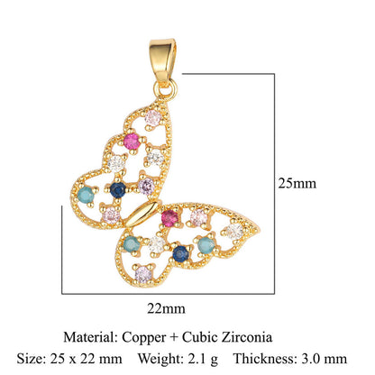 Unicorn love color zirconium copper micro-inlaid necklace pendant