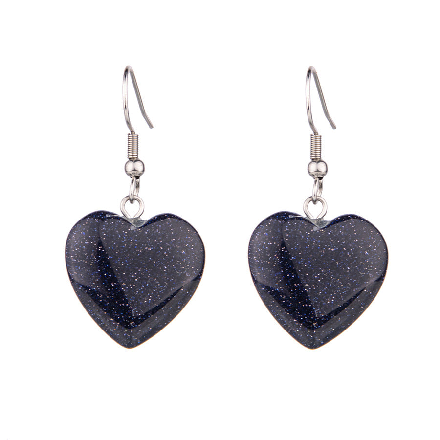 Crystal 20MM heart-shaped stainless steel earrings