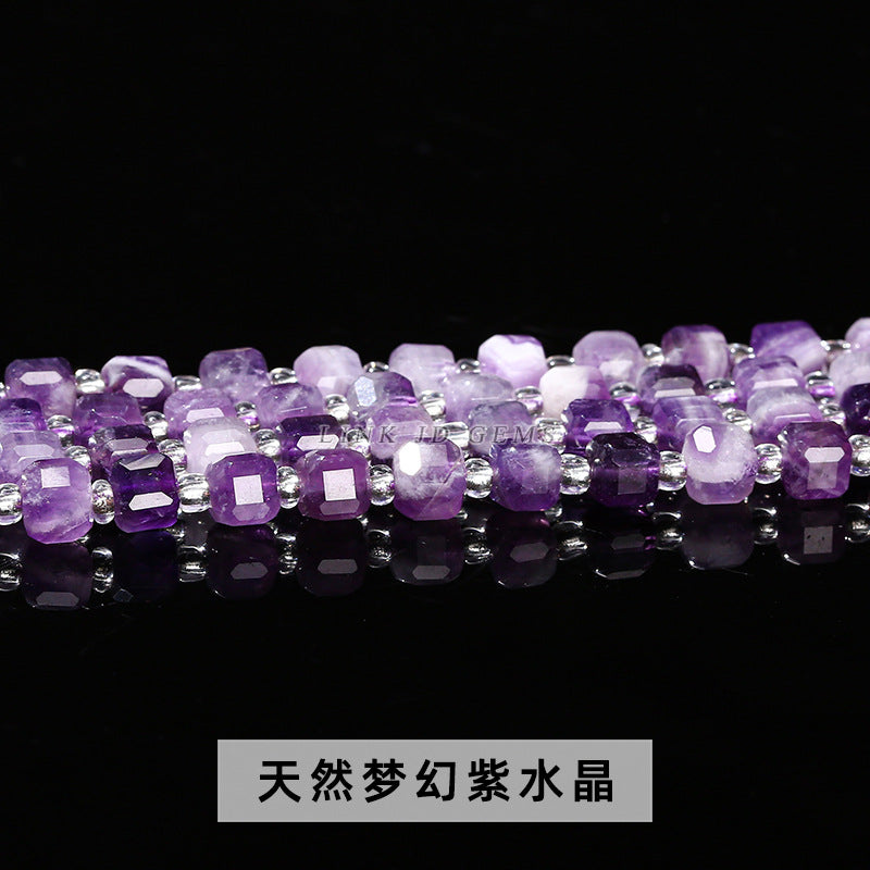 6/8Mm crystal agate jade cube loose beads