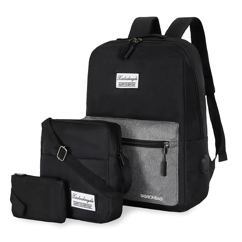 Backpack three-piece USB charging