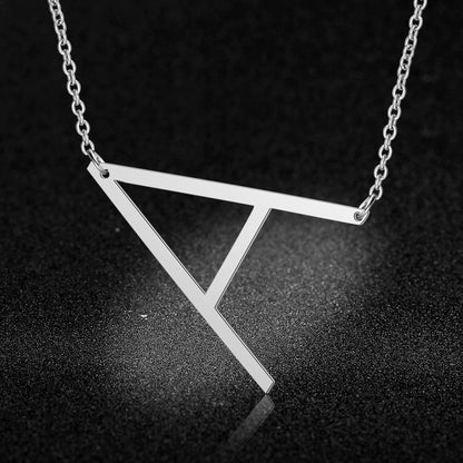 26 letter titanium steel necklace