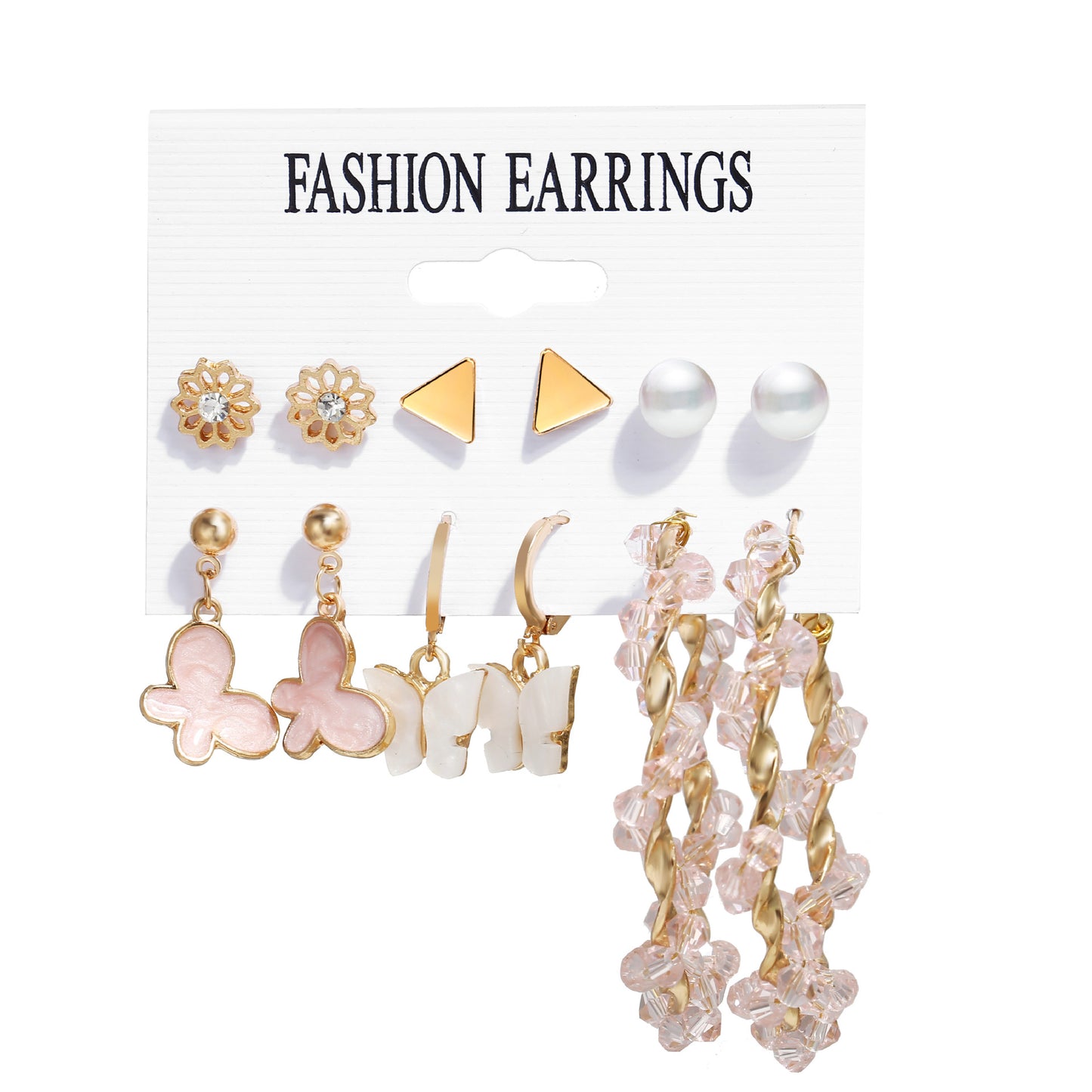 Retro style earrings set 5 pieces