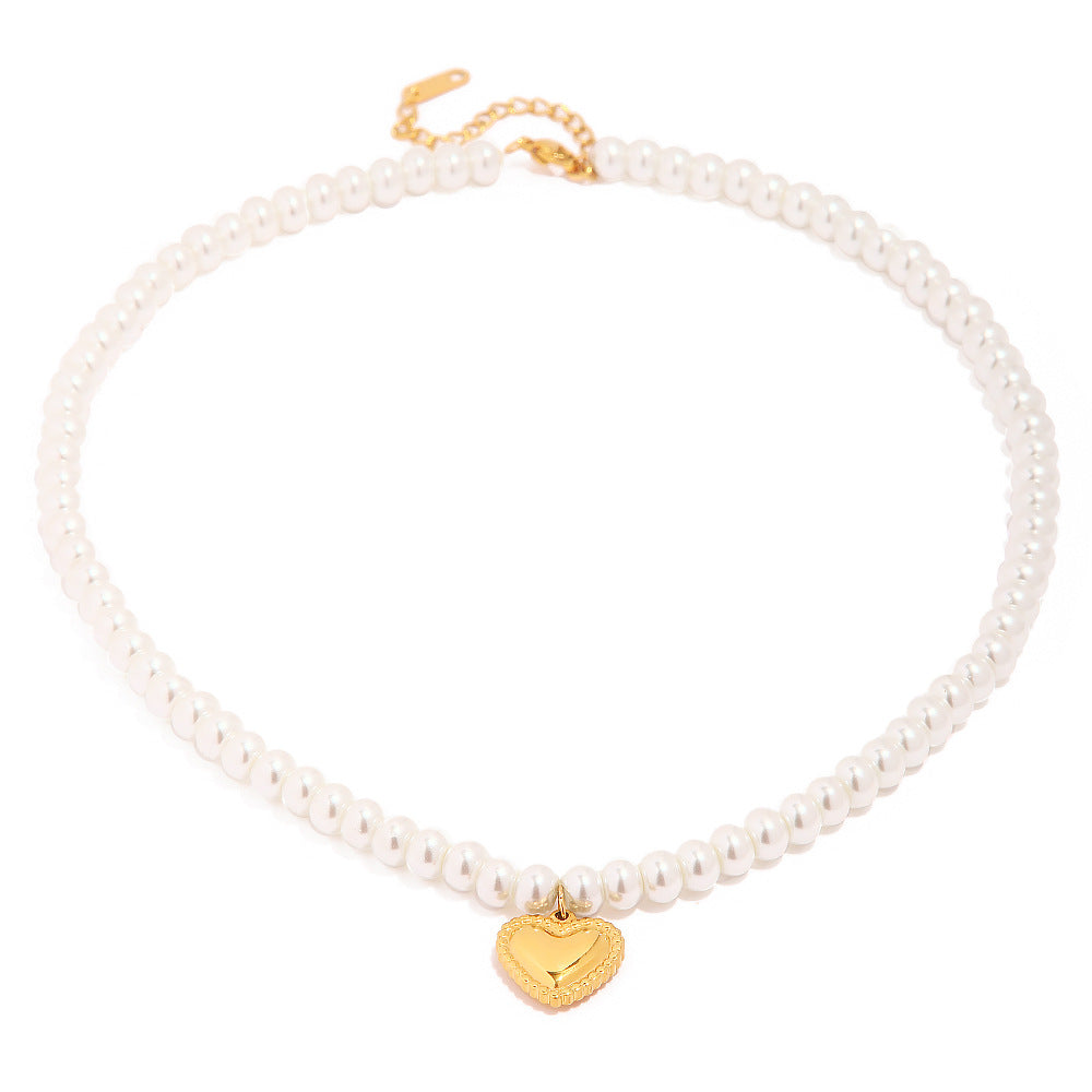 Pearl Heart Pendant Necklace