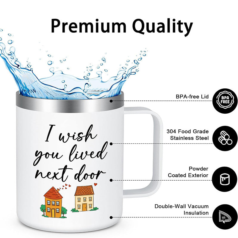 Vacuum water cup can be printed with logo.