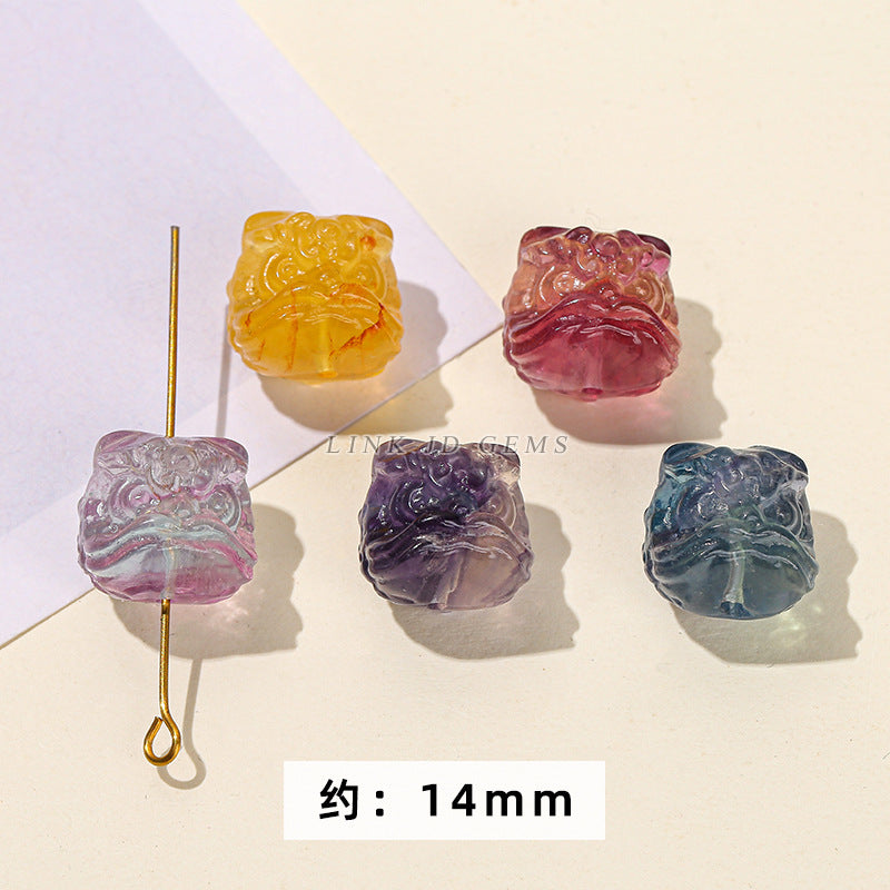 Natural color fluorite small carving