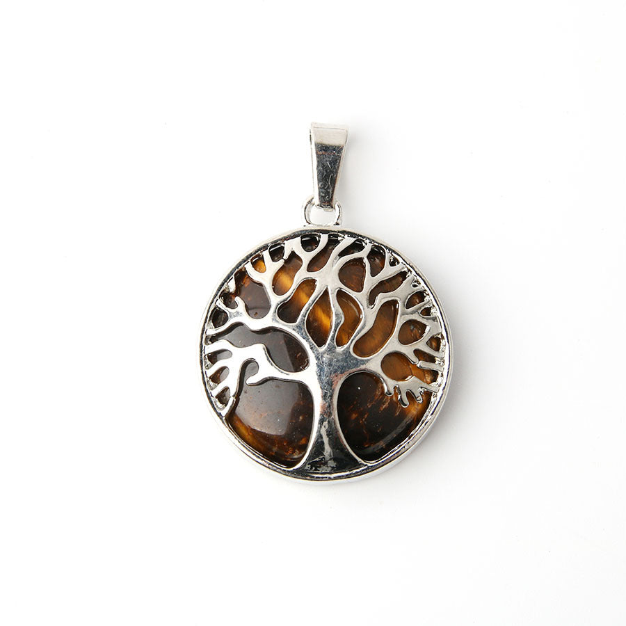 Crystal Tree of Life Round Pendant