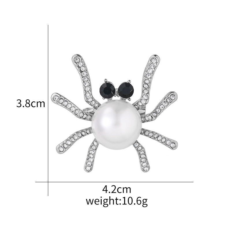 Rhinestone Spider Pin