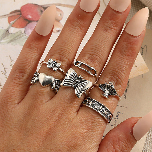 Butterfly Love Angel Wings 6 Piece Set Ring