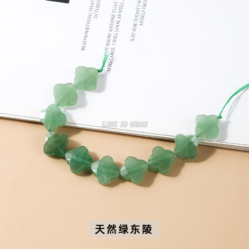 12 * 5Mm Dongling jade cut four-leaf clover-shaped loose beads