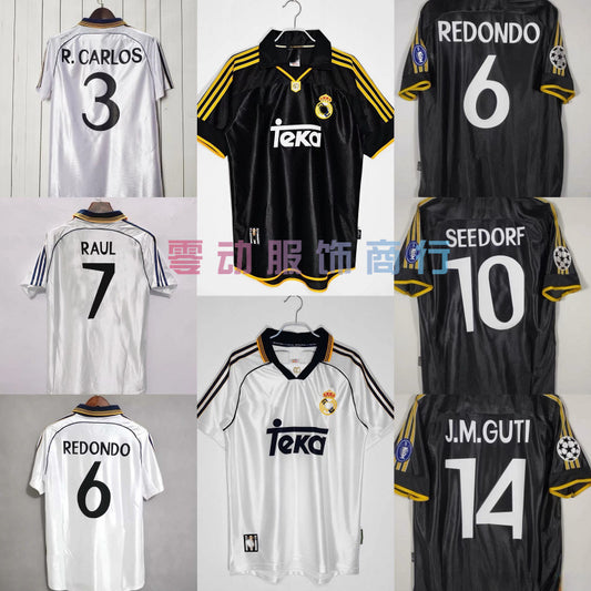 98-00 Retro Real Madrid Home Away 7 Raul Suker Carlos Guti Redondo Jersey