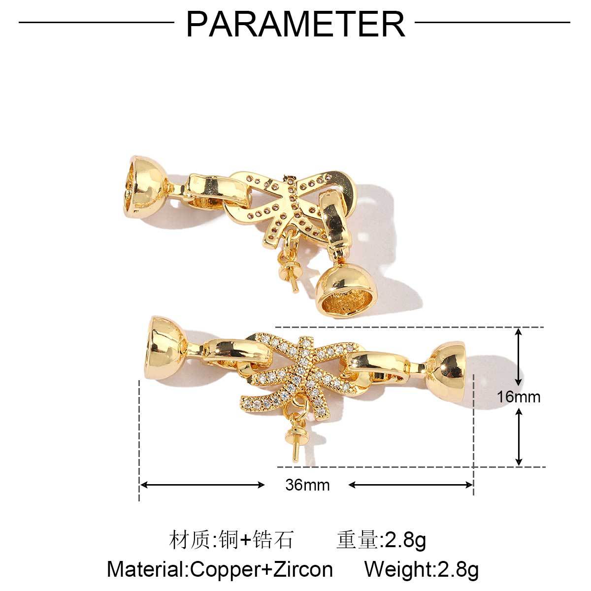 Tulip copper zircon detachable universal buckle connection buckle