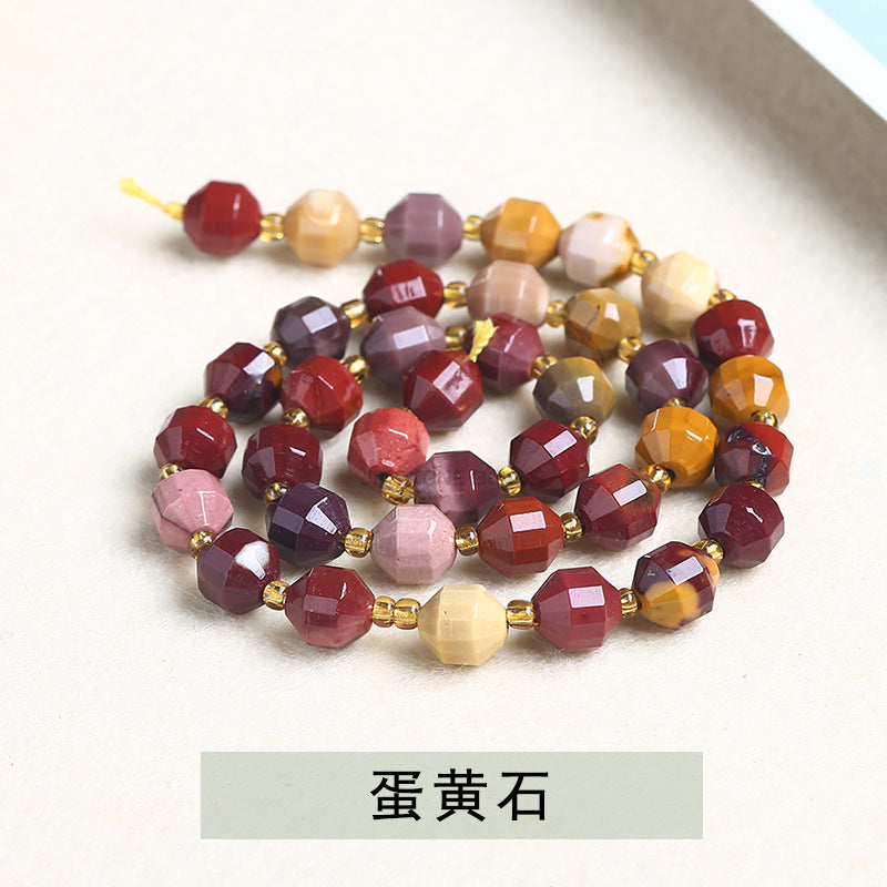 Agate cut olive beads loose beads