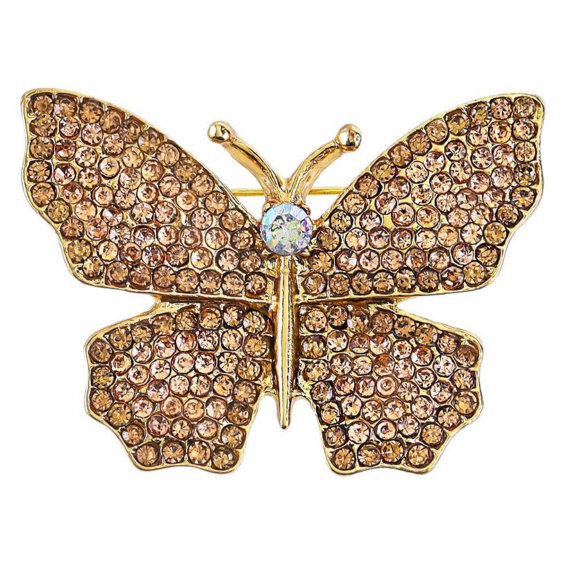 Dancing Butterfly Brooch Full of Diamonds