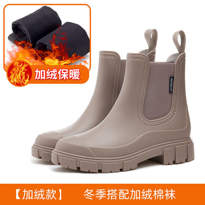 Fashion Chelsea rain shoes women's platform waterproof