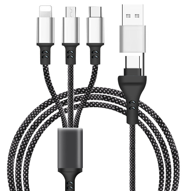 PD fast charging 6 in 1 data cable 100w