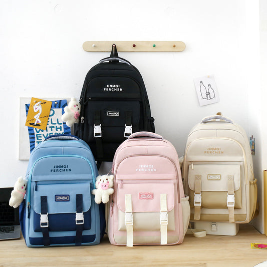 Backpack men and women Korean style casual simple schoolbag