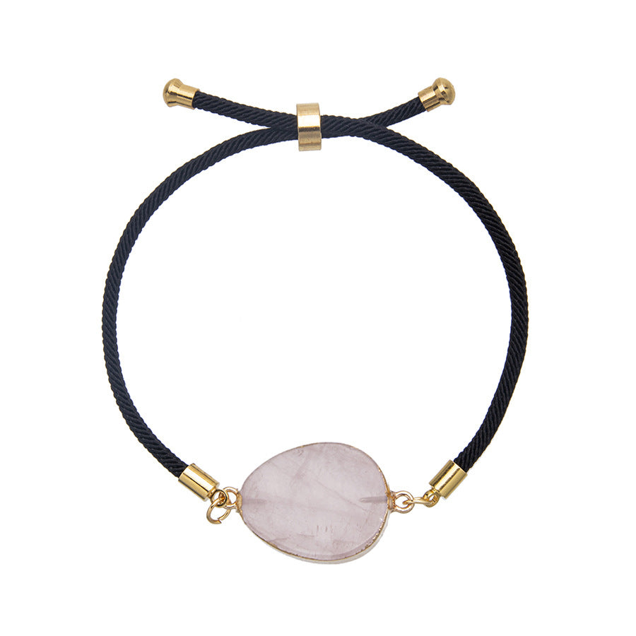 Crystal Agate Gold Plated Agate Adjustable Bracelet