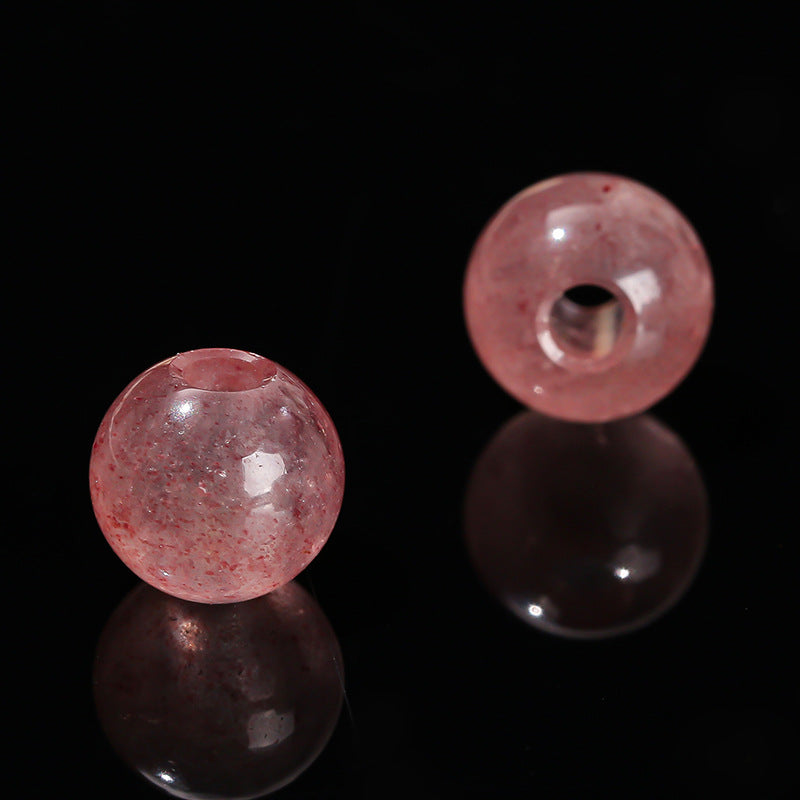 8Mm Natural Strawberry Crystal Macroporous Beads Loose Beads