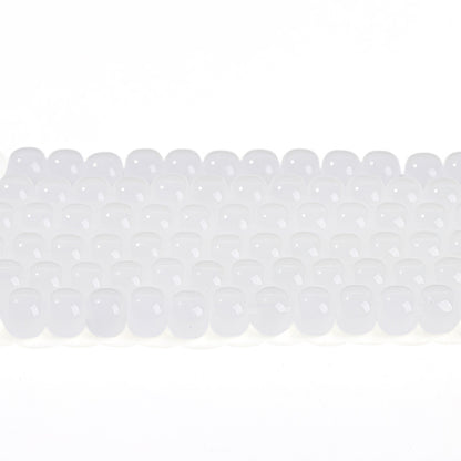 7 * 8Mm imitation white jade glass old bead barrel beads